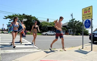 Why do Jersey beachgoers keep walking out into traffic?